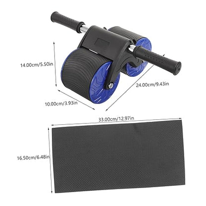 1set Creative Abdominal Training Roller with Knee Pad Dual Wheel Fitness Equipment for Indoor Workouts and Core Strengthening Automatic Rebound Design