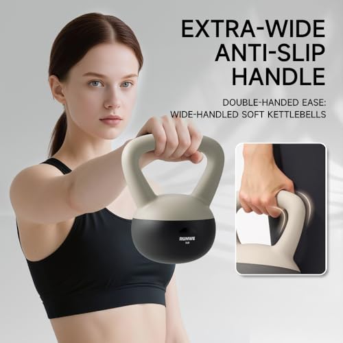 Soft Kettlebell - Sand Filled Kettlebell Cushioned Impact-Resistant Base Options for 25, 20, 15, 10 and 5 LB, Safety Guaranteed Ideal for Men, Women, & Beginners