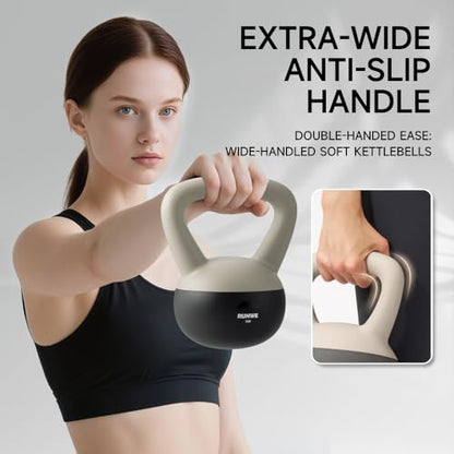Soft Kettlebell - Sand Filled Kettlebell Cushioned Impact-Resistant Base Options for 25, 20, 15, 10 and 5 LB, Safety Guaranteed Ideal for Men, Women, & Beginners