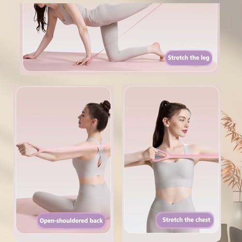 Figure 8 Fitness Resistance Bands, Elastic Bands with Handles for Working Out,Arm|Back|Shoulder Training Elastic Ropes,Exercise Equipment for Physical Therapy Stretching Yoga Pilates