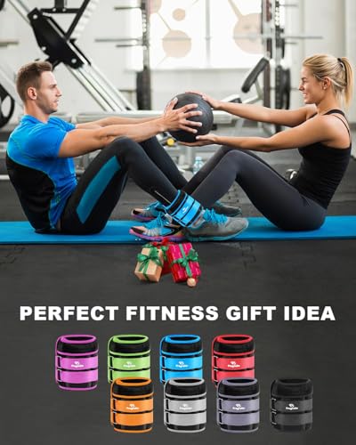Fragraim Adjustable Ankle Weights 1-3/4/5/6/8/10/12/15/20 LBS Pair with Removable Weight for Jogging, Gymnastics, Aerobics, Physical Therapy - color: sky blue - double buckle, style: 10 lbs each( 20 lbs pair)