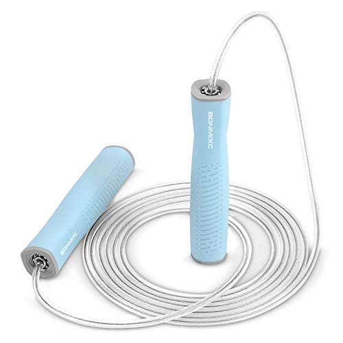 Jump Rope 3 Styles | 1-LB Weighted Jump Rope for Adults Women. || Speed Jump Rope with Ball Bearings for Fitness. ||| Lightweight Skipping Ropes (2 Pack) for Kids and Adult Beginners. - color: Speed Blue (1 Pack)