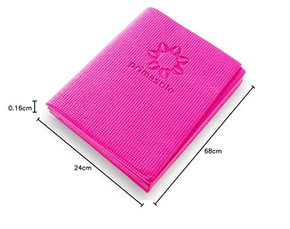 Primasole Folding Yoga Travel Pilates Mat Foldable Easy to Carry to Class Beach Park Tear resistant Travel Picnics 4mm Thick 9 Colors