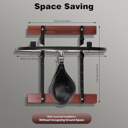 Speed Bag Platform Kit, Wall Mount Punching Bag Practice Speedbag Set Heavy Duty Boxing Training Equipment Adjustable Height Boxing Speed Ball for Boxing Training, Exercise, Fitness