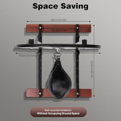 Speed Bag Platform Kit, Wall Mount Punching Bag Practice Speedbag Set Heavy Duty Boxing Training Equipment Adjustable Height Boxing Speed Ball for Boxing Training, Exercise, Fitness