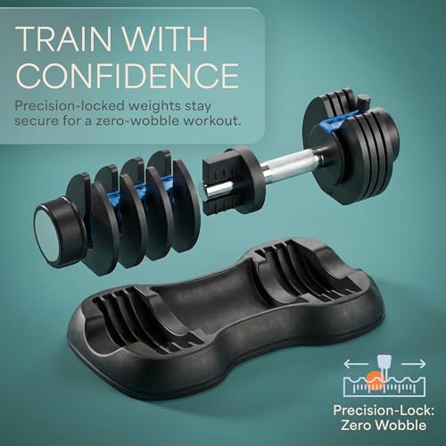 Lifepro Adjustable Dumbbells & Weights for Home Gym, Quick-Adjust - color: Black & Blue