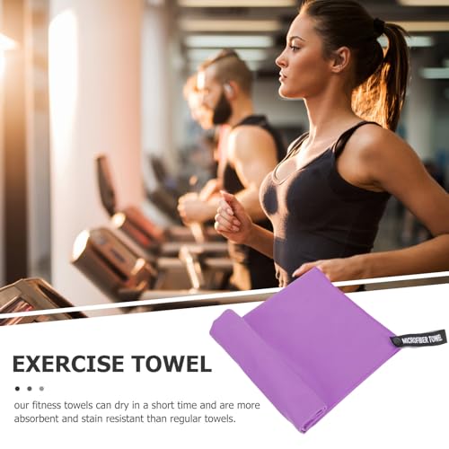 Yardwe Quick-Drying Sports Towel Microfiber Sweat Absorbent 40X80Cm with Purple Mesh Bag Compact Travel Outdoor Yoga Camping Towel