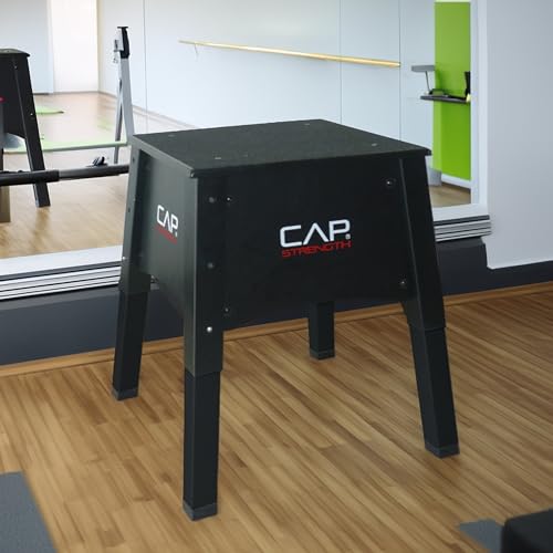 Adjustable Plyometric Jump Box – 3 Height Levels (14”, 18”, 22”) Steel Plyo Box with Non-Slip Platform for Speed, Agility and Vertical Jump Training