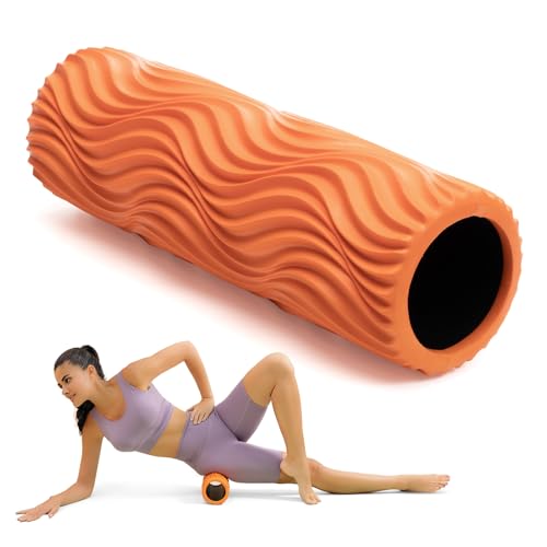 SUBCULTUREPICK Foam Roller - Muscle Massage Roller for Back Pain & Stretching - Ergonomic Wide Wave Textured - Deep Muscle Massage Pilates Yoga, Athletics, Fitness Exercise for Whole Body