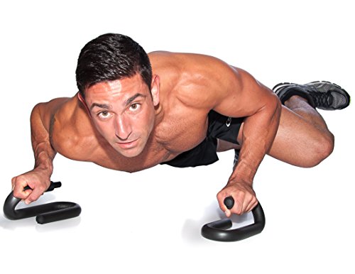 FFO Metal Push up Bar with Foam Grips on Handles. No Slip Pad on Pushup Stands. - Perfects Push ups. Builds Arms, Back, Chest, and Shoulder Strength. Great for P90X Workouts, CrossFit, Calisthenics