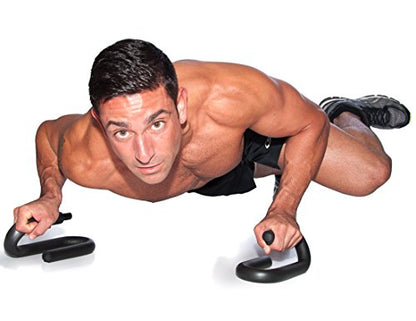 FFO Metal Push up Bar with Foam Grips on Handles. No Slip Pad on Pushup Stands. - Perfects Push ups. Builds Arms, Back, Chest, and Shoulder Strength. Great for P90X Workouts, CrossFit, Calisthenics
