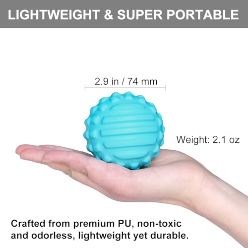 Firm Foam Massage Ball for Deep Tissue and Myofascial Release. 2.9″ High-Density Hard Fascia Ball for Muscle Knots, Recovery, Trigger Point Therapy, Pain Relief, Foot Plantar Fasciitis. (Blue)