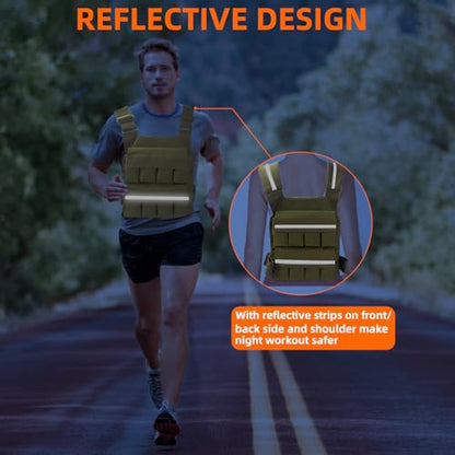 Weighted Vest for Men Women, Adjustable Tactical Weight Vests for Rucking Walking Running Crossfit Strength Training (Without Weight Blocks)