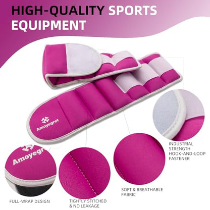 Ankle Weights, Wrist & Leg Weights for Women Men – Weighted Wristbands & Foot Weight | Comfortable Fixed Weight Set (2/3/4/6/10 lbs Pair), Soft Breathable Fabric, Ideal for Walking, Workout