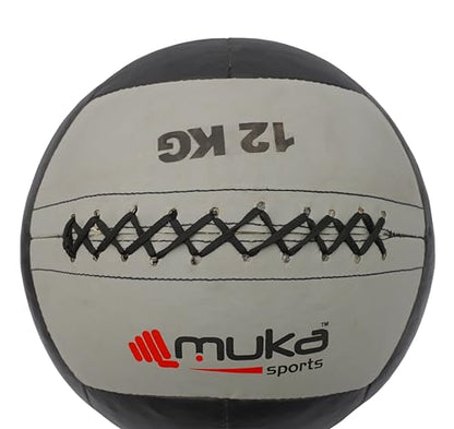 12 kg Wall Ball Soft Synthetic Leather Shell Weighted Medicine Ball for Pilates, Yoga, Strength Training & Physical Therapy with Non-Slippery Grip
