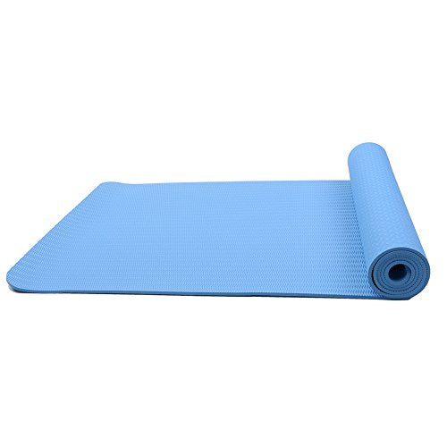 Attraction Design Yoga Mat Non Slip Exercise Mat Extra Thick Workout Mat for Yoga, Eco Friendly Exercise Yoga Mat High Density Fitness Pilates Mat with Carrying Strap, 72"x 24"x 6mm - color: Light Blue