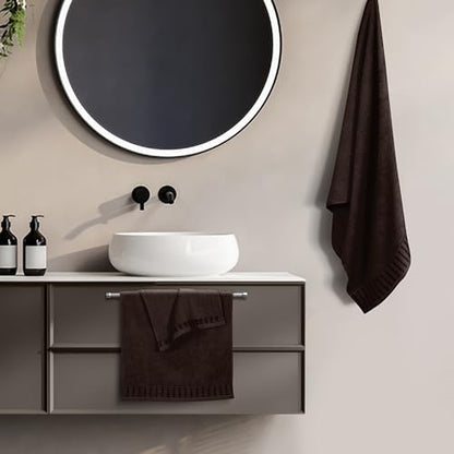 MALLONI HOME Ultra Soft 3 Pack Cotton Towel Set, Contains a Bath Towels 28x55 inch, a Hand Towels 16x24 inch & a Wash Coths 12x12 inch, Ideal Everyday use, Compact & Lightweight - Chocolate Brown - color: Chocolate Brown, size: 3 Pack Set