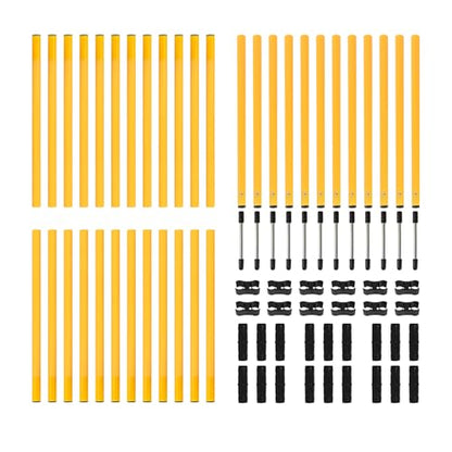 TNZMART 2.6 FT Dog Agility Obstacle Course Backyard Set Wave Poles and Adjustble Hurdles Training Exercise Equipment for Dogs (Pack of 6 Yellow) - style: pack of 6 Yellow