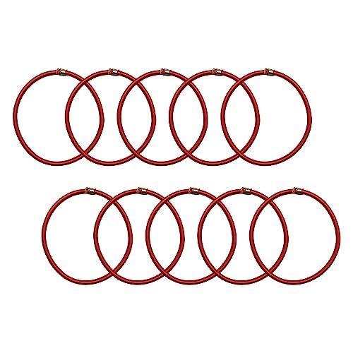 10Pcs Trampoline Elastic Rope Elastic Ties Aluminum Buckle Trampoline Accessories Bungee Cord for Tarp Canopy Exercise Fitness Trampoline, Red - color: Red