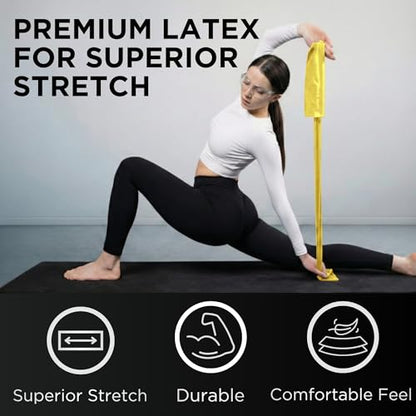 THERABAND Resistance Bands Set, Elastic Bands for Exercise & Physical Therapy, Strength Training for Upper & Lower Body Fitness - size: Beginner Set, style: Latex