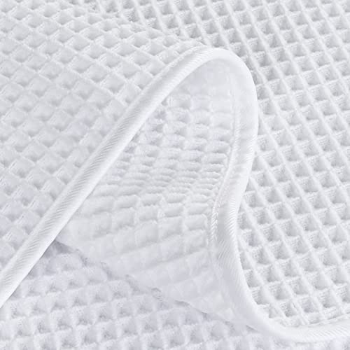 POLYTE 430 GSM Poly Blend Microfiber Quick Dry Waffle Hand Towel, 16x30 in - color: White