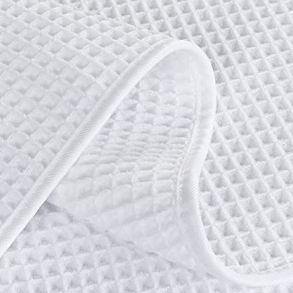 POLYTE 430 GSM Poly Blend Microfiber Quick Dry Waffle Hand Towel, 16x30 in - color: White