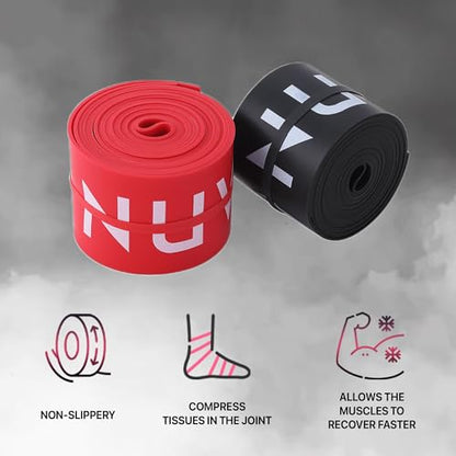 Muscle Floss Bands (Pack of 2) - Compression Bands - Mobility and Recovery Bands for Improving Movement, Increasing Circulation & Reducing Soreness