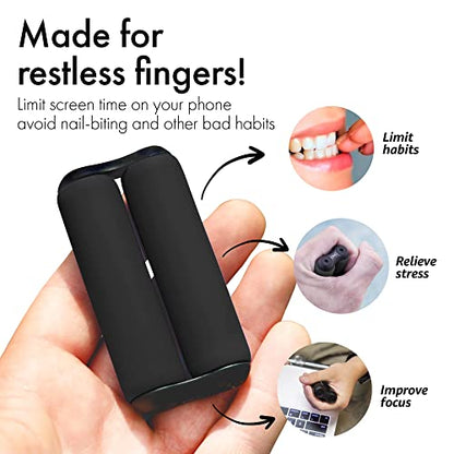 ONO Roller - Handheld Fidget Toy for Adults | Help Relieve Stress, Anxiety, Tension | Promotes Focus, Clarity | Compact, Portable Design (Black, Junior Size - ABS Plastic) - size: Junior Size, style: ABS Plastic - Black