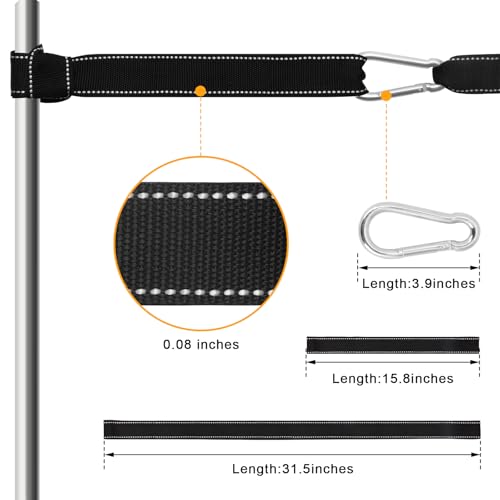 Battle Rope Anchor Strap Kit Accessories for Home Gym Outdoor Muscle Workout Equipment (1, Black&White)