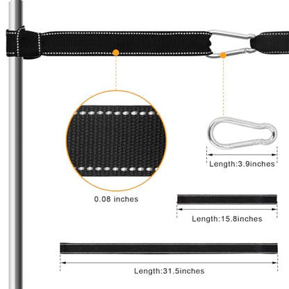 Battle Rope Anchor Strap Kit Accessories for Home Gym Outdoor Muscle Workout Equipment (1, Black&White)