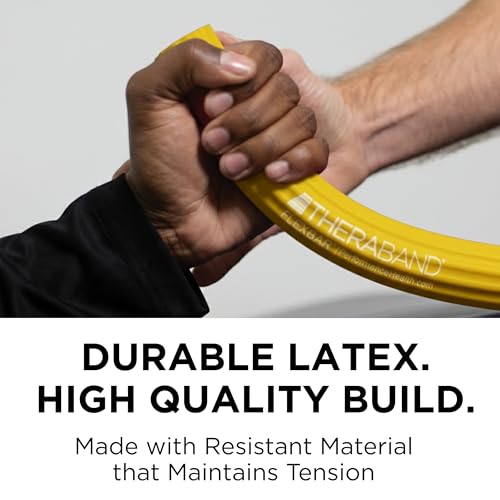 THERABAND FlexBar Resistance Bar, Extra Light, Yellow Flex Therapy Bar for Physical Therapy, Wrist & Forearm Exercise Equipment, Non Slip Grip, Compact Design - color: Yellow - Extra Light, style: New Version