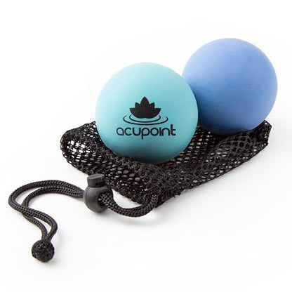 Massage Therapy Ball Set of 2 - Myofascial Release, Trigger Point & Deep Tissue - Lacrosse Ball for Back, Neck, Foot and Plantar Fasciitis Relief - style: Blue