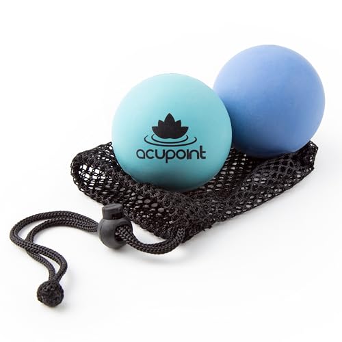 Massage Therapy Ball Set of 2 - Myofascial Release, Trigger Point & Deep Tissue - Lacrosse Ball for Back, Neck, Foot and Plantar Fasciitis Relief - style: Blue