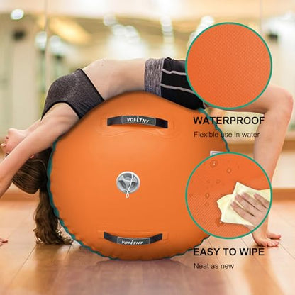 VOFiTNY Gymnastics Air Barrel Tumbling Equipment Back Handspring Trainer - color: Green/Orange NoPump, size: 4'L x 2.5'D