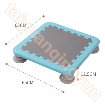 Sensory Trampoline for Autism Kids Indoor, 25 Inch Square Leaps and Rebounds Trampoline, Bouncing Board with Non-Slip Base, Mini Trampolines Bounce Board Jumping Toys, Max Loaded 165 lbs - color: Blue