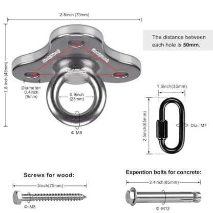 Dolibest Ceiling Anchor Mount for Yoga Swing Suspension, Resistance Band Wall Anchor, Body Weight Strength Training Systems, 2000LB Capacity, Stainless Steel,1PCS