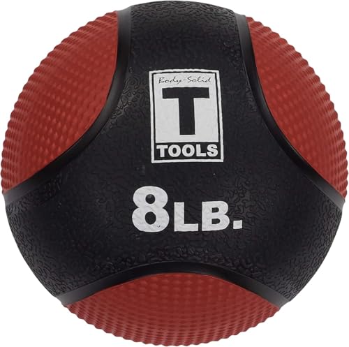 Body-Solid (GMR10B-PACK Medicine Ball Set for Upper and Lower Body Workouts - Superior Grip & Textured Surface Includes 4, 6, 8, 10, 12 Pound Balls with Convenient Rack Stand