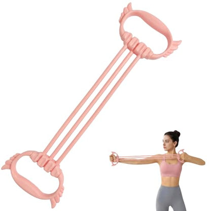 Figure 8 Resistance Bands with Handles, 6 Tube Adjustable Resistance Bands for Arms Back Exercise, Arm Bands for Workout, Strength Training & Full Body Fitness
