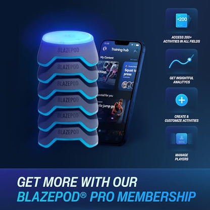 BlazePod Soccer Reaction Training Kit – 6 Reaction Light Pods to Improve Speed, Focus, & Decision-Making - Cognitive Light Drills for Football Players & Coaches - App Access