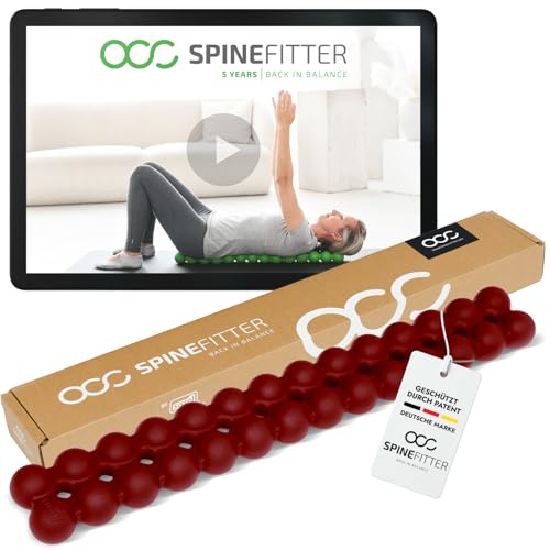 SPINEFITTER by SISSEL Purple Red | Massage Device for Back & Balance | Back Trainer Relieves Tension & Blockages | Ideal for Pilates and Yoga | for Relaxation of the Spine | for Home & Professional - color: Red
