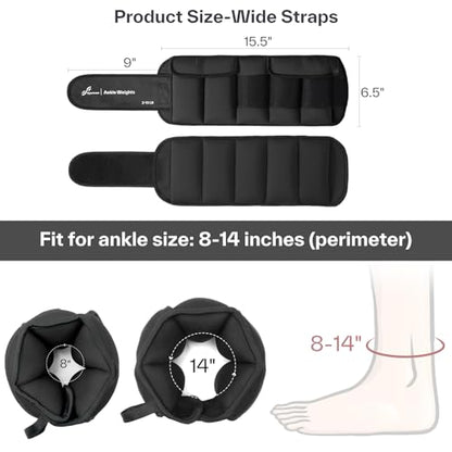 Sportneer 20lbs/Pair Adjustable Ankle Weights for Women and Men, Modularized Leg Weight for Yoga, Walking, Running, Aerobics, Gym, Physical Therapy