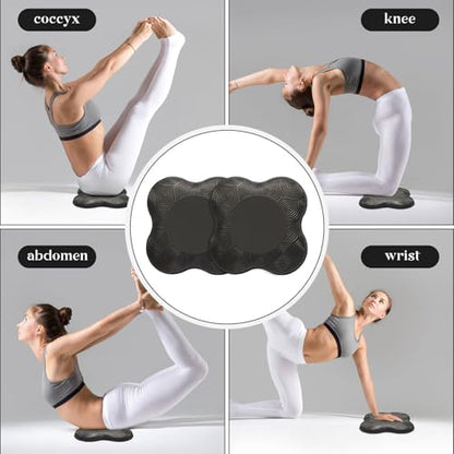 2 Packs Yoga Knee & Elbow Cushions - Extra Thick Foam for Knees, Elbows, Wrists, Hands & Head - Pilates & Kneeling Pads - Support Foam Pads for Women & Men