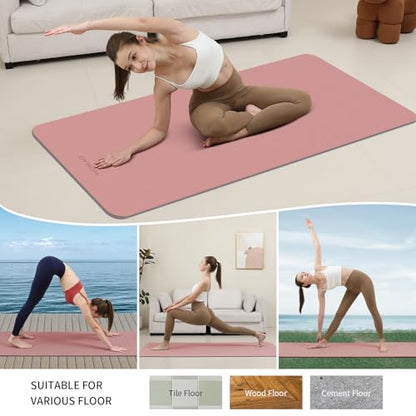 Extra Thick 8mm Yoga Mat, 72"x28" Non Slip Exercise Mat, Reversible 2-Sided Dual Color Premium POE Material, with Carrying Strap for Yoga, Pilates, Home Gym