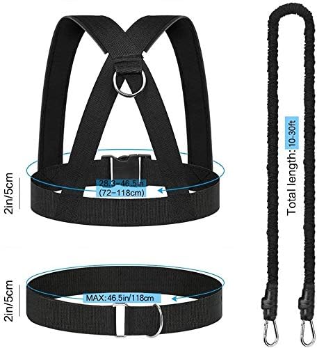 Resistance Training Rope Explosive Force Bounce Physical Training Resistance Rope Improving Speed, Stamina and Strength - color: Black-16.4ft Kit