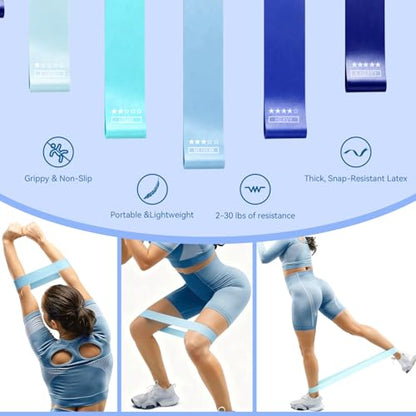 Ankle Resistance Bands with Cuffs &Booty Bands Set,Ankle Straps for Cable Machines for Leg,Booty,Glute,Hip,Butt,Workout Home Gym Equipment,Exercise Bands for Fitness,Yoga,Physical Therapy