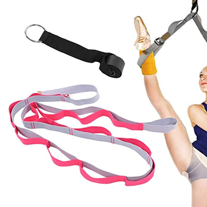 KANASI Yoga Stretching Strap, adjustable fitness band for leg flexibility improvement in gymnastics dance and physical therapy - color: Red