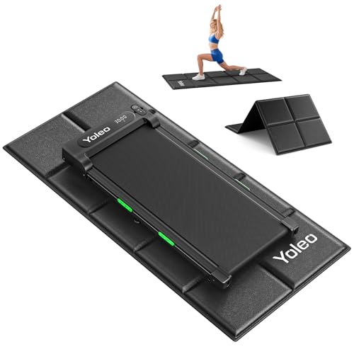 YOLEO Treadmill Mat Walking Pad Mat for Carpet, 63"x30" Foldable Exercise Equipment Mats - 1/4" Thick Non-Slip, Shock Absorbing, Hardwood Floor Protection for Exercise Bike/Weight Bench/Treadmill/Yoga