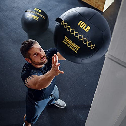 ToughFit Soft Wall Ball - Medicine Ball Set for Cardio Fitness Exercise - Weighted Med Ball for Strength and Conditioning Exercises, Cross Training Lunge, and Partner Toss - style: 10LB+15LB+20LB