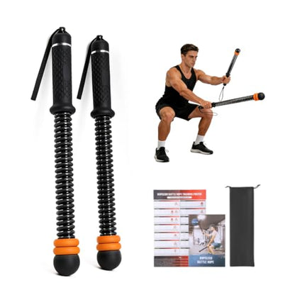 2-Pack Cordless Battle Ropes, Portable Adjustable