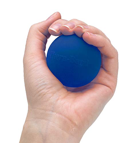 THERABAND Hand Exerciser, Ball For Hand, Wrist, Finger, Forearm, Grip Strengthening & Therapy, Squeeze Ball to Increase Hand Flexibility & Relieve Joint Pain, Blue, Firm